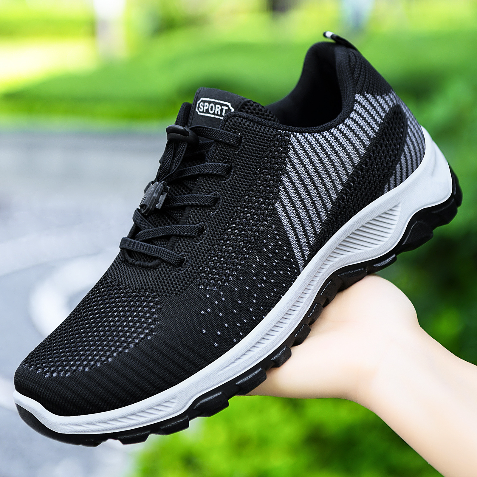 Zapatos para caminar nuevos, zapatos para viajes de primavera, zapatos cómodos para hombres de mediana edad y mayores, zapatos para correr con suela blanda, zapatillas deportivas para parejas