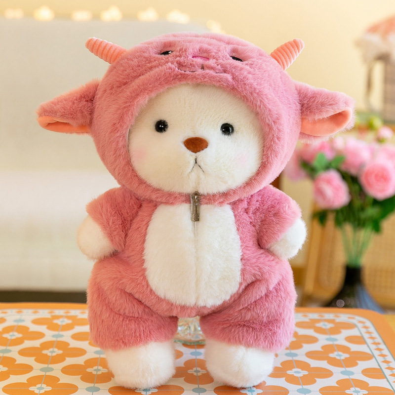 Muñeco de peluche oso transformable articulado, juguete kawaii de máquina atrapapremios, diseño de dinosaurio adorable