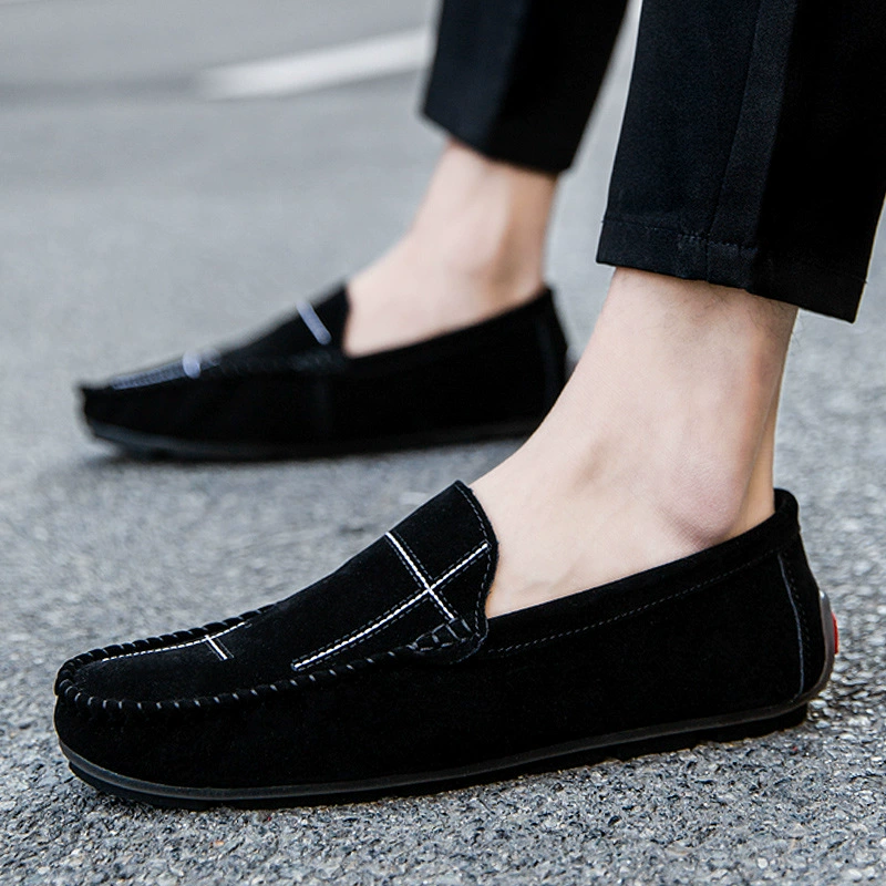 Мужская обувь Perennial Tods, удобная обувь без шнуровки для вождения, черная Рабочая повседневная обувь, внешняя торговля, большие размеры 38-48