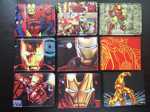 Superhero Series Iron Man Coin Purse Wallet Card Holder for Male and Female Students