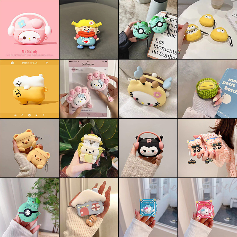 Foreign trade cartoon pattern airpods3 generation wireless bluetooth headset protective cover for apple pro2 soft silicon shell