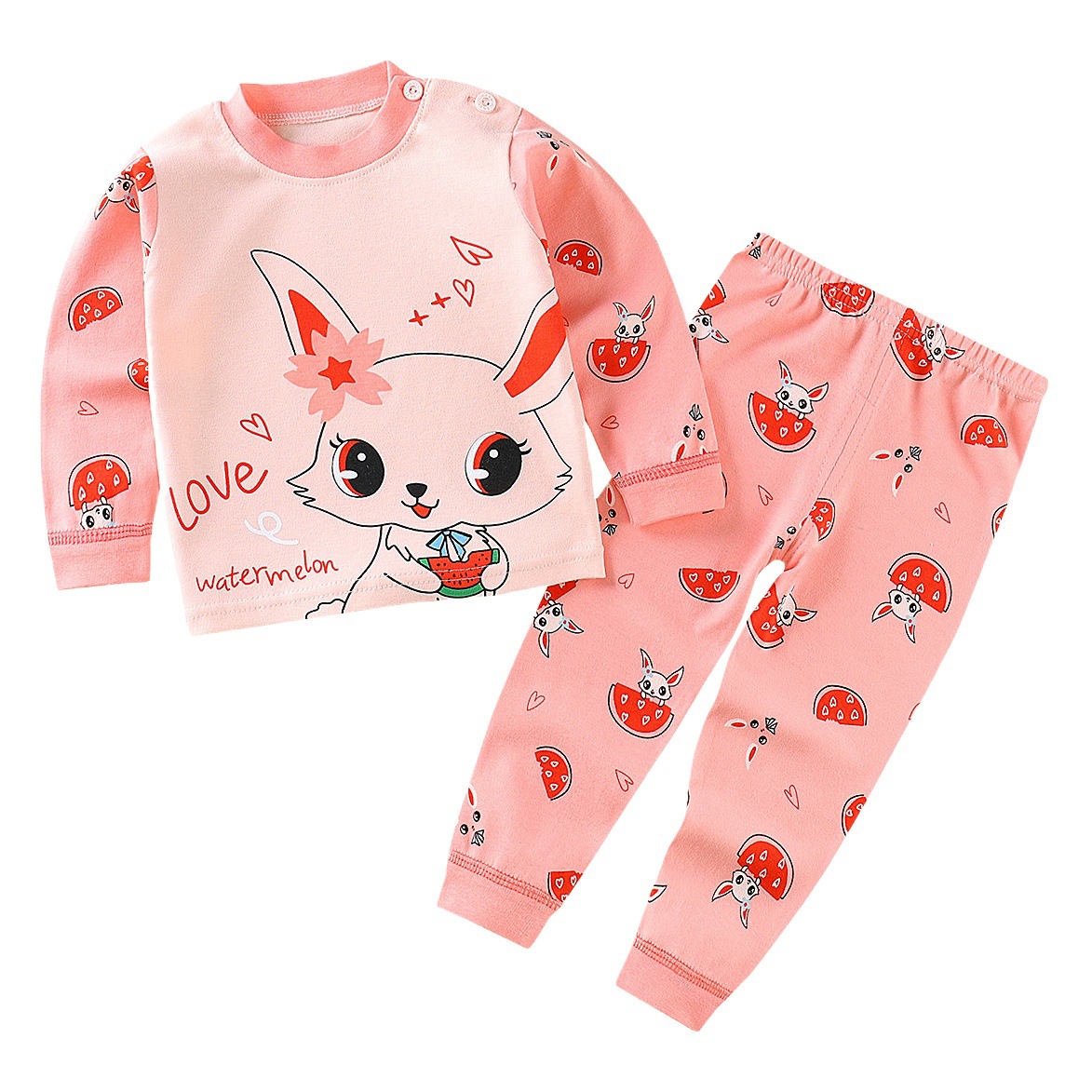 Ropa interior infantil traje de algodón pijamas niñas Bebé Ropa de otoño pantalones largos algodón niños ropa para el hogar al por mayor