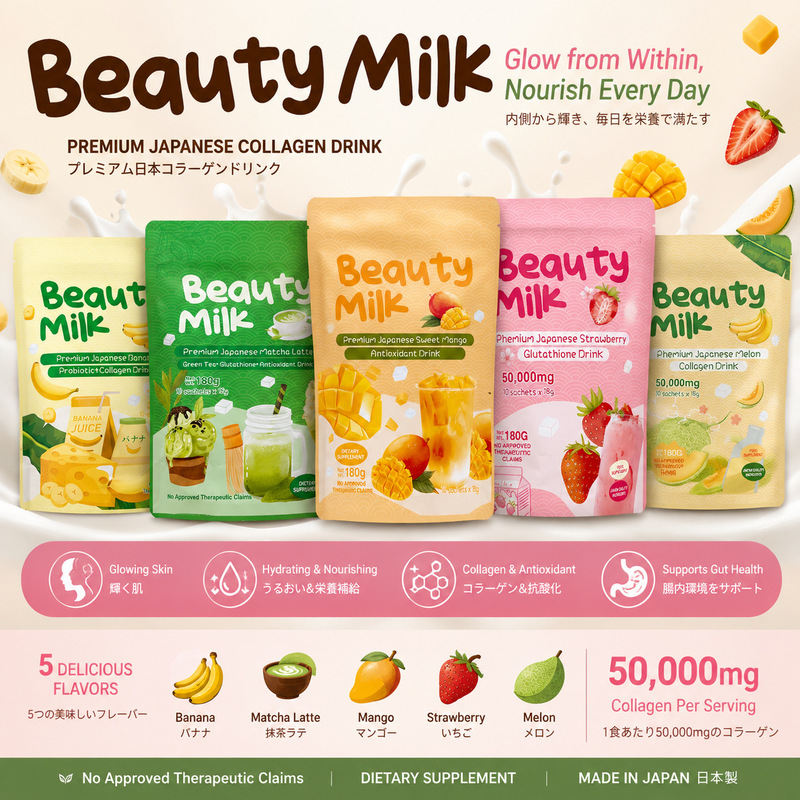 Beauty Milk Litchi Flavored Strawberry Milk Juice Collagen Cross-Border Foreign Trade Beauty Milk Litchi Flavored Strawberry Milk Juice Collagen Cross-Border Foreign Trade