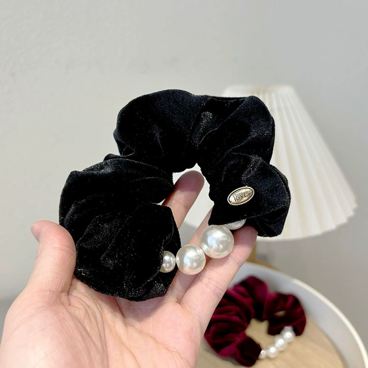 Платок/резинка для волос с жемчужиной в стиле ретро, высокое качество