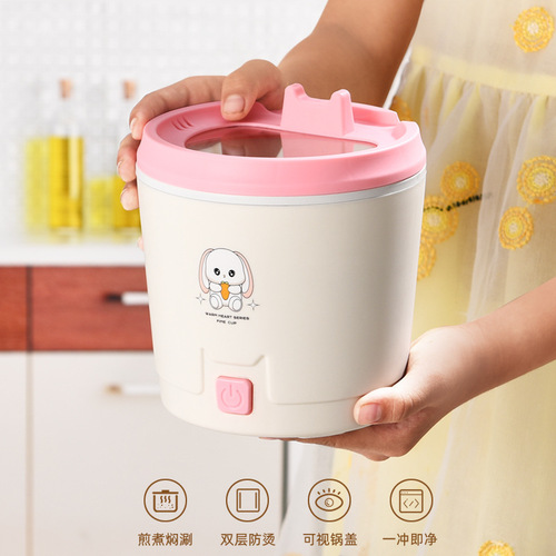 Variety of cute and interesting co-branded cute rabbit instant noodle pot multi-functional cartoon electric hot pot mini non-stick pot drop shipping