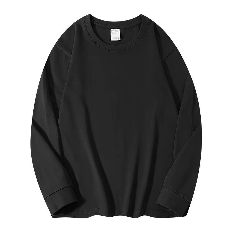 360g重ポンド純綿tシャツ男性長袖純色シャツゆるい上着男性白色シャツ潮INS