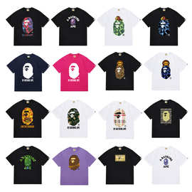 跨境外贸BAPE TShirt夏季猿人头小猴子男女同款短袖圆领T恤男