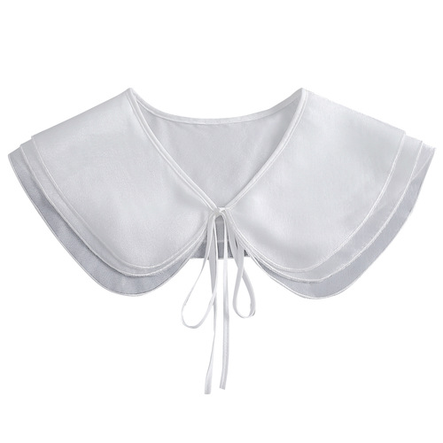 Soft gauze lace small shawl women's cape summer white multi-functional sun protection with skirt bow tie fake collar