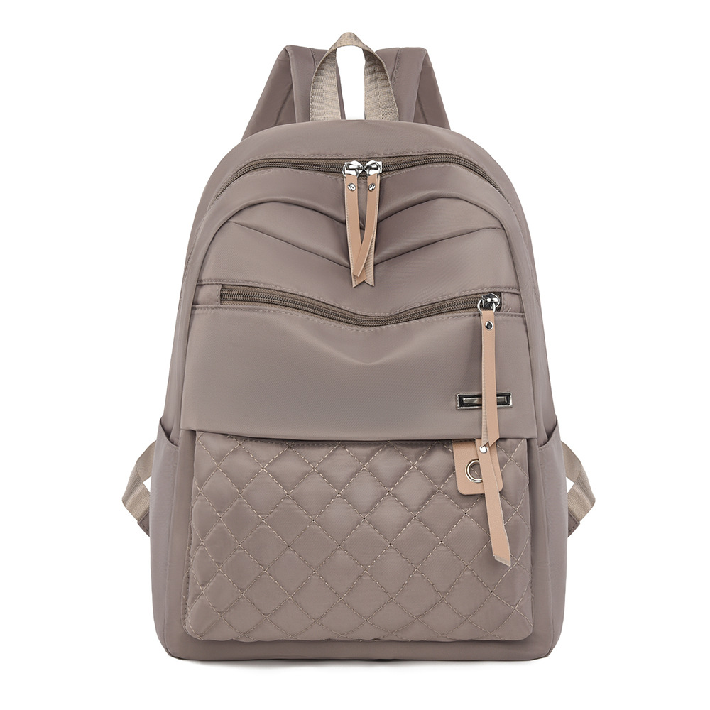 2025 nueva mochila de tela Oxford para mujer Lingge, bolso de viaje, mochila para computadora de moda de gran capacidad para mujer simple