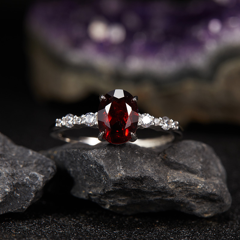 Bague designer pour femme en argent avec améthyste et citrine_voghion.com