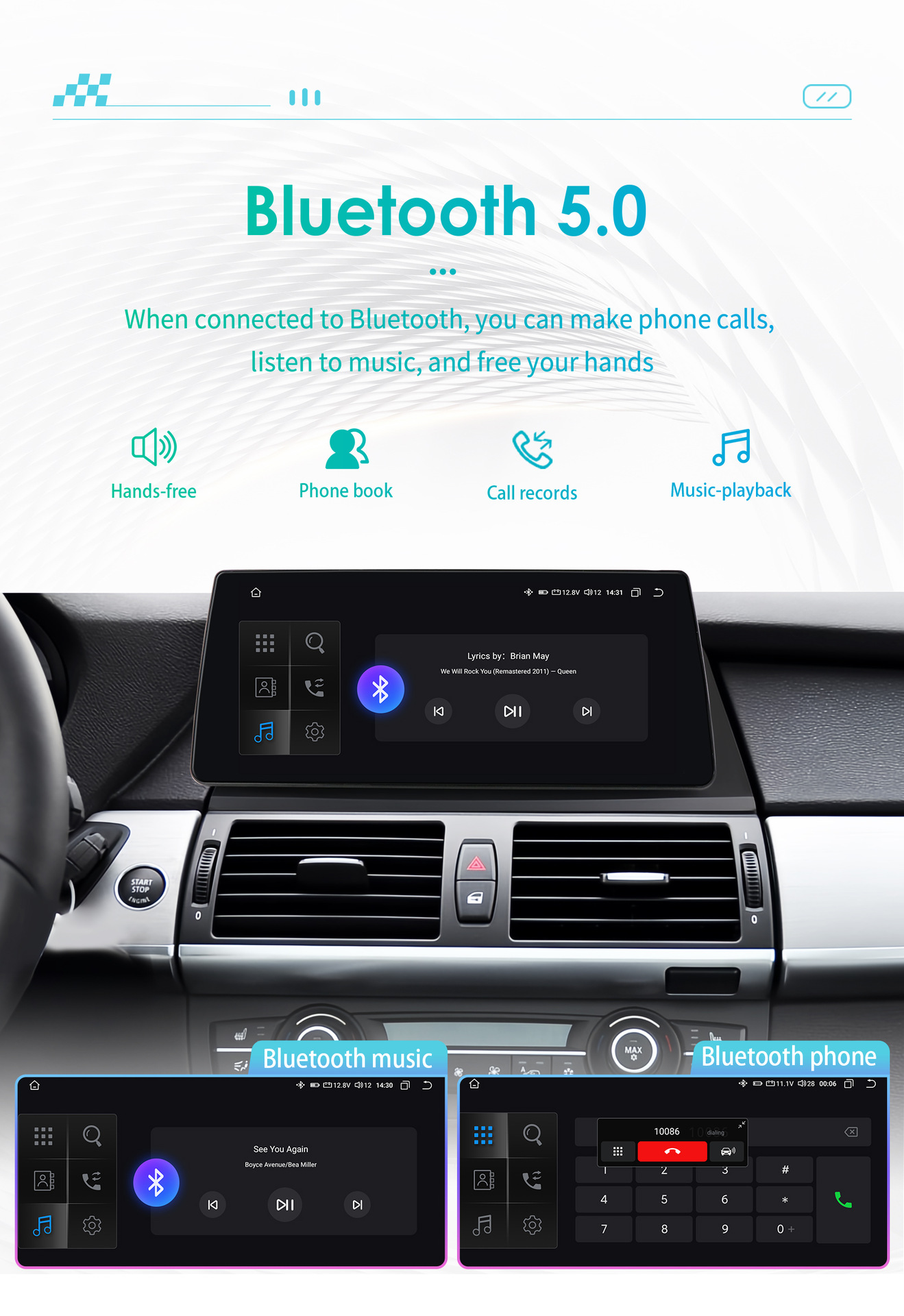 Cross-Border Suitable for 11-14 Bmw X5 X6 Navigation Android Large-Screen Smart Car Mp5 Navigation All-In-One Machine