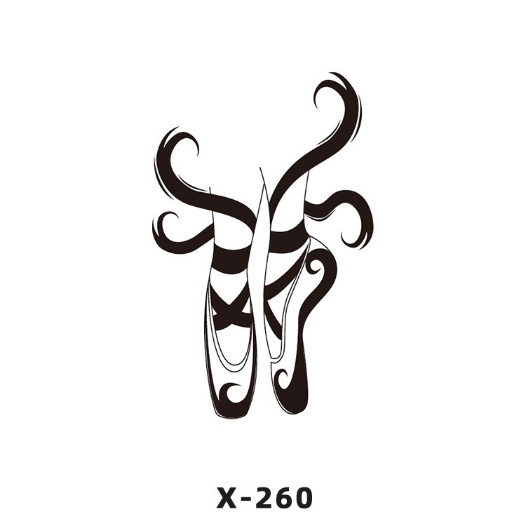 Arco de flor pequeña pegatinas de tatuaje fresco 3D dibujos animados transfronterizo Henna rosa impermeable texto en inglés pegatinas de tatuaje