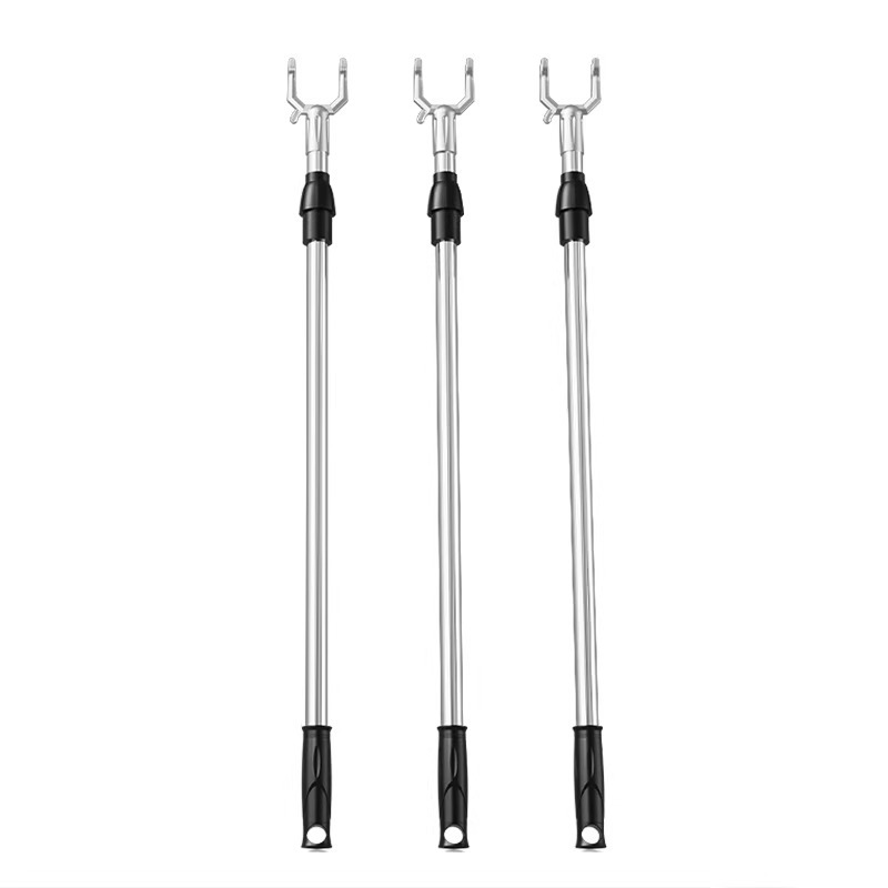 Hoje tenedor de ropa percha extensible de acero inoxidable color sólido tenedor de ropa barra de ropa varilla de ropa balcón fabricantes de tenedor de ropa