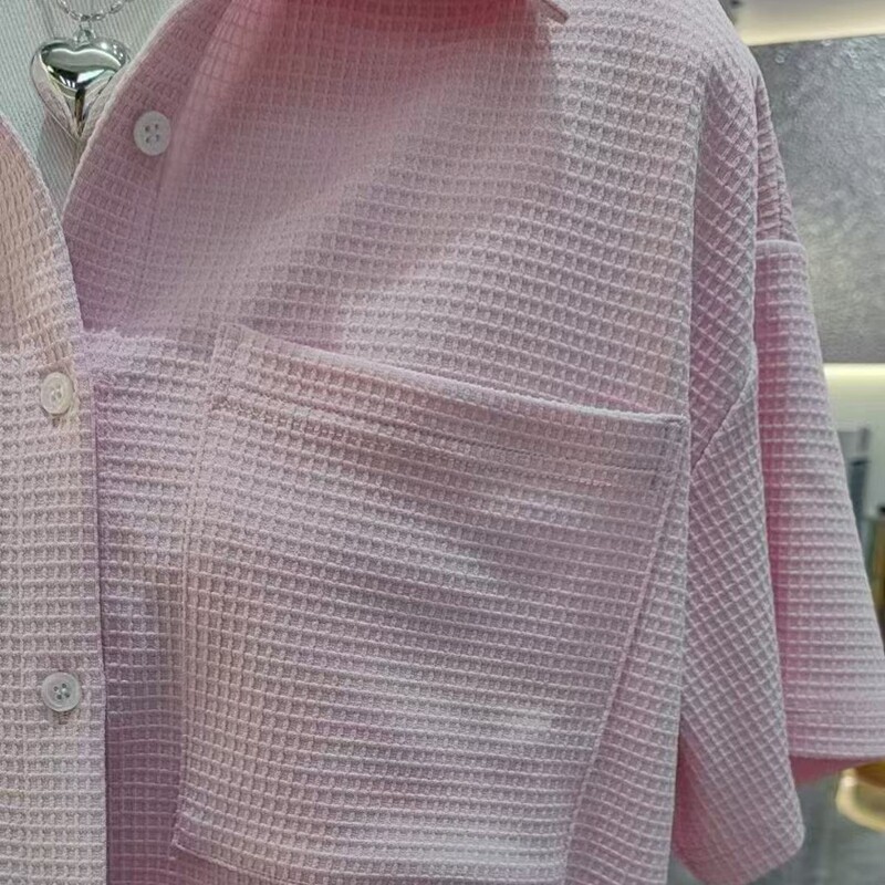 250g港风华夫格肌理感针织面料 适用男女卫衣裤装T恤休闲服等布料|undefined