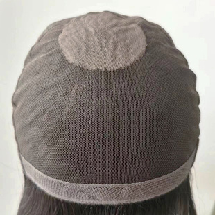 Xuchang Real Hair Headset Factory Wholesale Realistic Natural Hot Dyeing Hard Mesh Full Hand Woven Real Hair Wig Set Blank