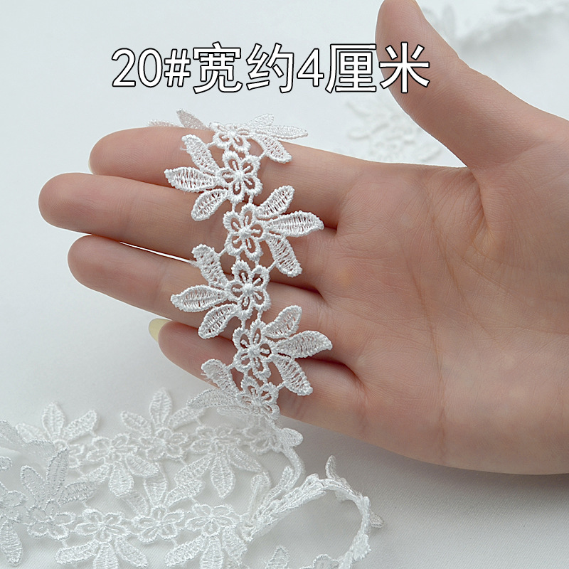 Y8YO bordado encaje vacío soluble en agua accesorios de encaje accesorios de ropa material de decoración DIY tocado hecho a mano