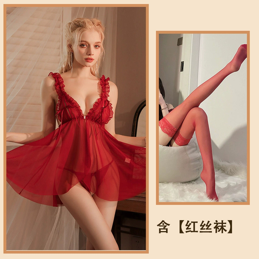 부르고뉴 + 레드 스타킹