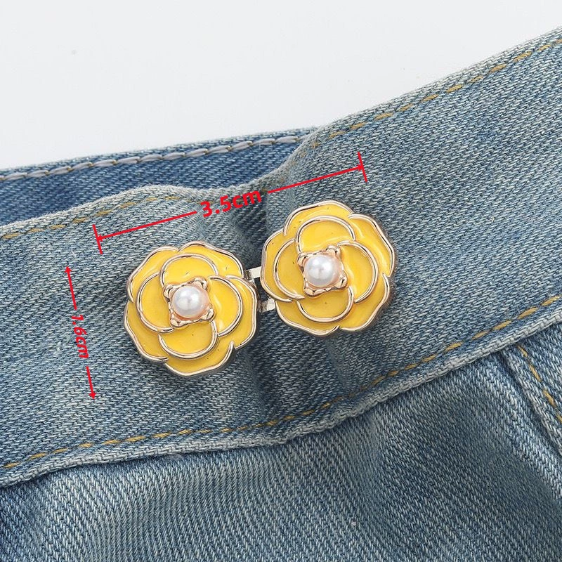 Nail-Free Removable Waist Buckle Pair, Flat-Bottom Seamless Buttons for Pants & Skirts, Assorted Designs
