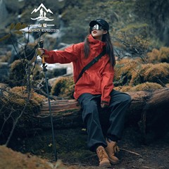 红色冲锋衣外套女2025新款三合一户外爬山新疆川西草旅游穿搭