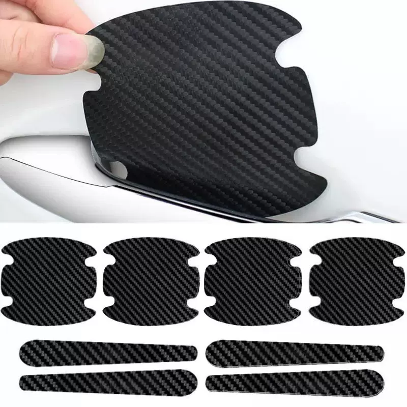 汽车门碗碳纤皮革保护膜车门把手贴防刮拉手防护防划痕门碗保护贴