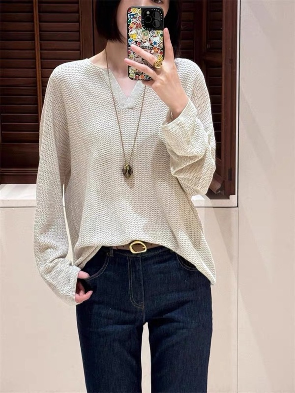 高バージョン SD Xiaohuo 春夏トップス Nanyou ハイエンド婦人服リネンコットンハイエンド通気性日焼け止めセーター|undefined