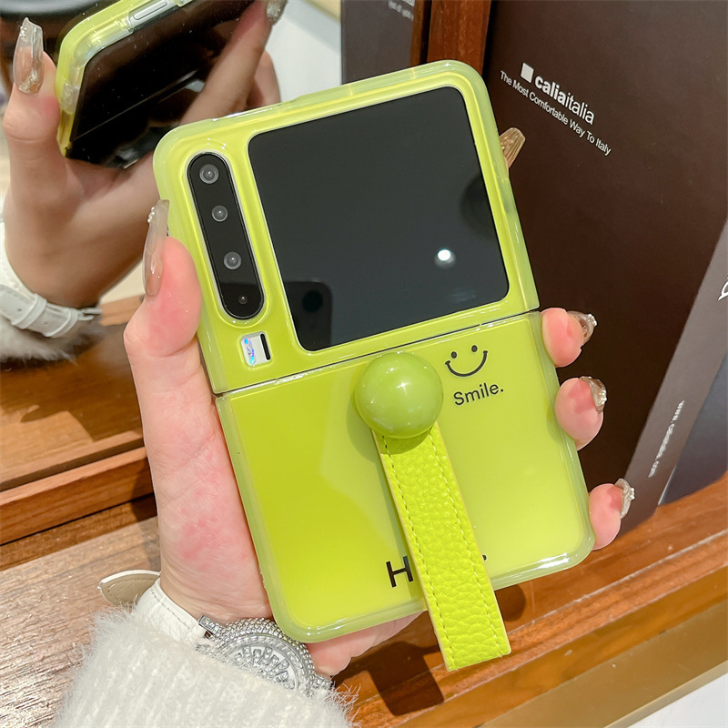 Huawei pura x 携帯電話ケースに適したスマイリーグラデーション purax 折りたたみスクリーンシンプルなボールハンドストラップ女性保護カバー|undefined