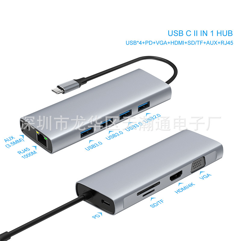 Usb3.0 Hub Docking Station Compatible with Window/Mac Os/Android/Harmonyos/Chrome