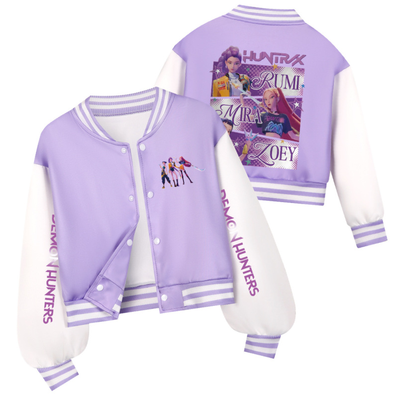Kpop猎魔女团 春秋儿童短款棒球服套装  4829xx|undefined