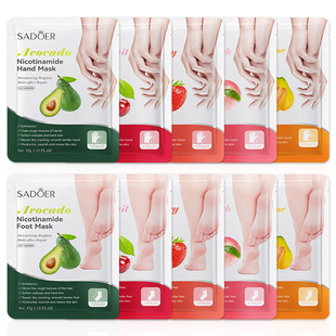 Full English Fruit Hand Mask and Foot Mask Sadoer Avocado Strawberry Hydrating and Moisturizing Cross-Border Export Live Hand Mask