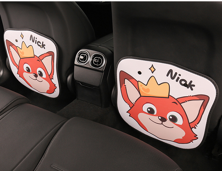 2024 car seat cushion four seasons universal seat back four seasons universal cute cartoon high-end car seat back anti-kick pad