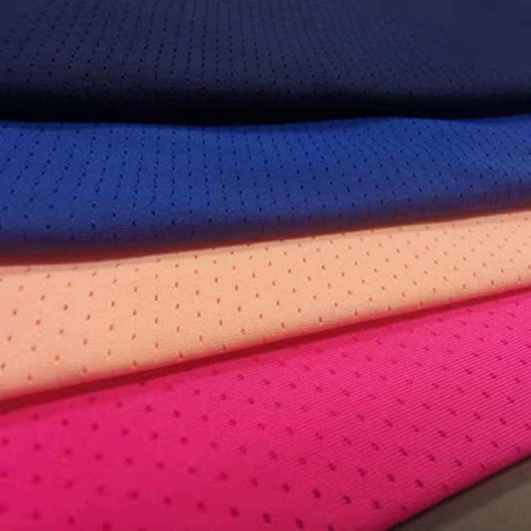 冰丝蝴蝶网眼面料160克弹力运动透气网眼布M点锦纶牛奶丝布料