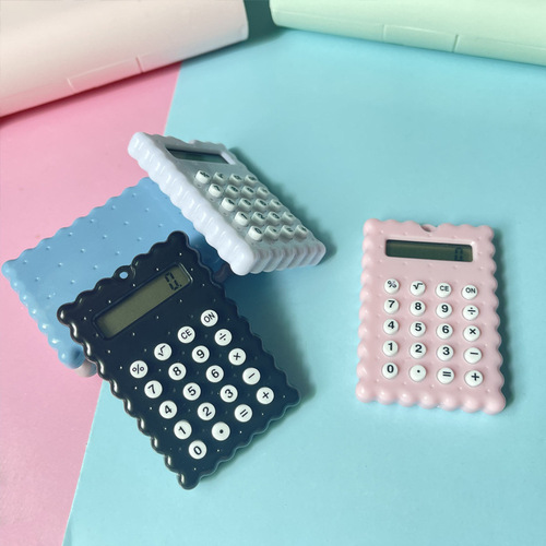 Children's mini calculator 8-bit ultra-thin portable biscuit candy color computer for students to study and take exams in your pocket