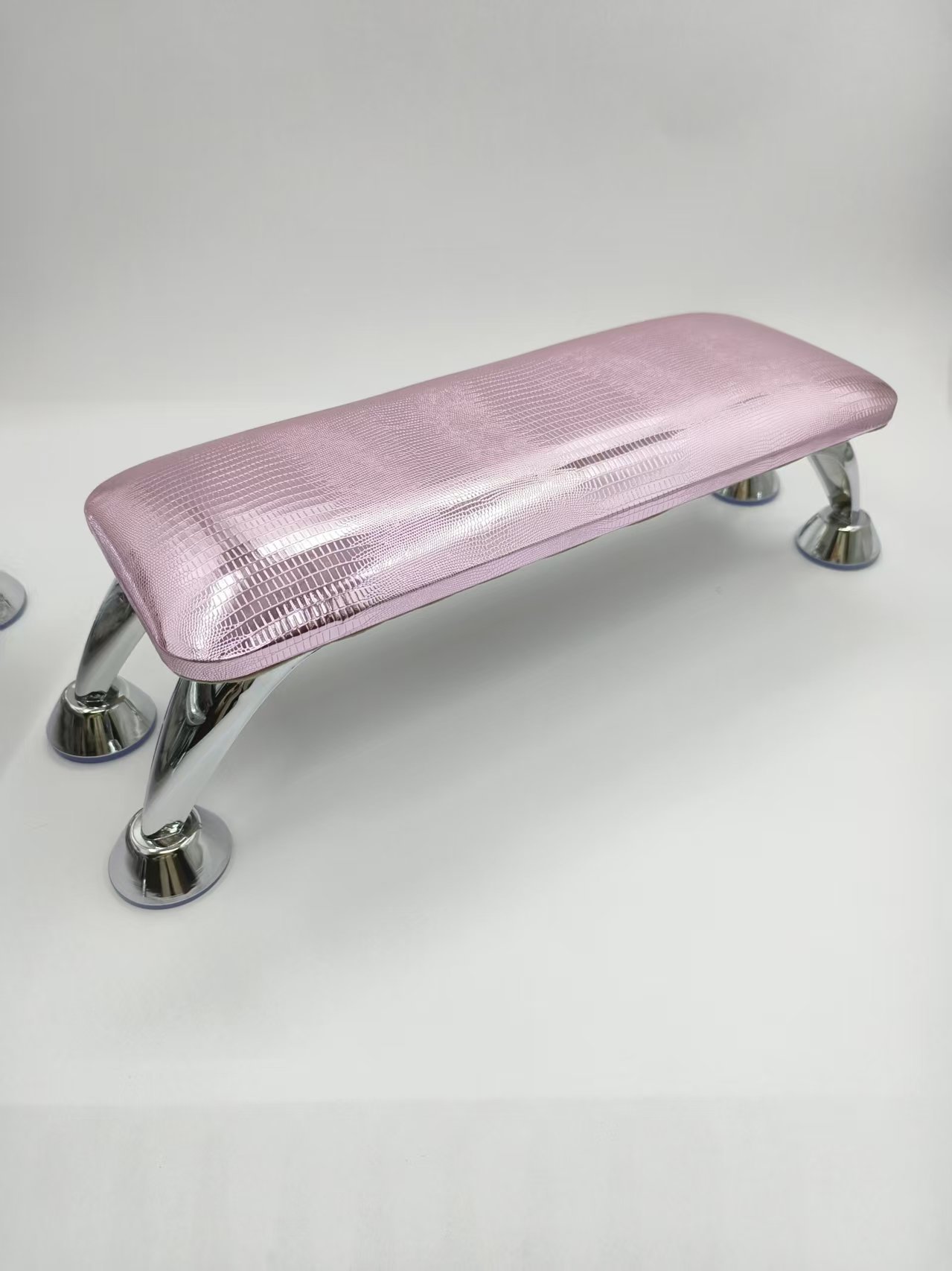 Unidad de manicura transfronteriza, almohada de mano grande brillante de PU, taburetes metálicos europeos, lámpara de fototerapia, almohadilla de mano cómoda especial