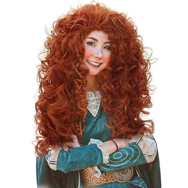 Anime Cosplay Wig Brave Legend Princess Merida Cos Wig Orange Instant Noodles Long Curly Hair