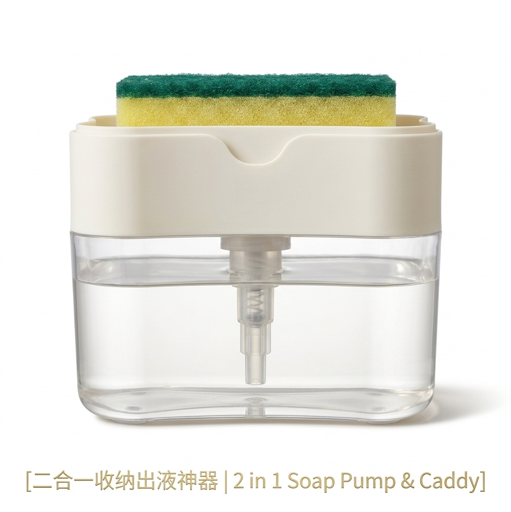 Dispensador de detergente para lavar platos, cepillo para limpiar ollas, dispensador de líquido estilo cocina, estropajo, cepillo para lavar platos, dispensador de jabón para ollas, cocina.
