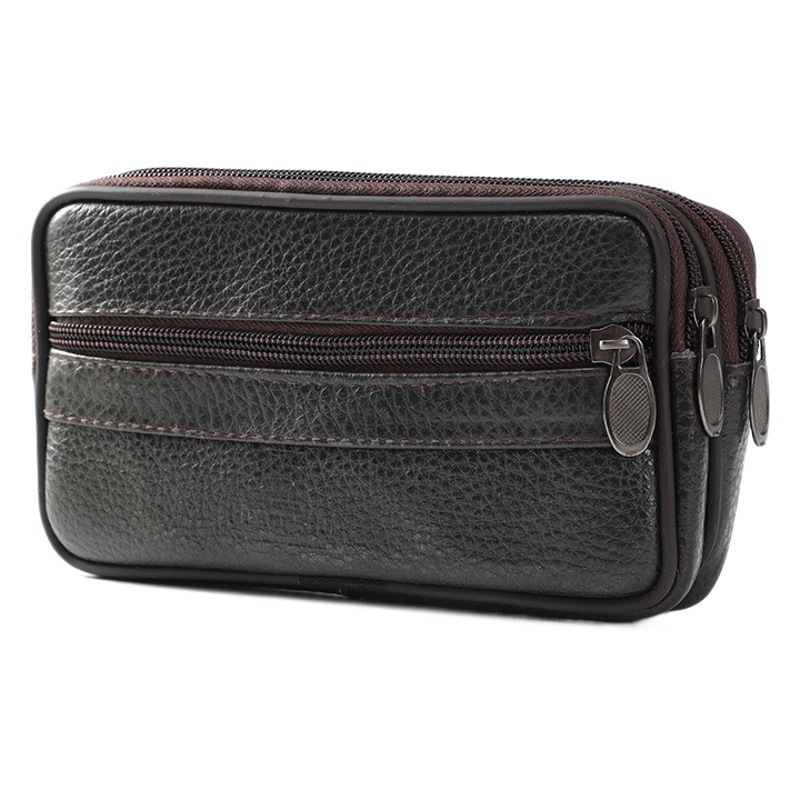 Synthetic Leather Phone Pouch Waist Bag for Men, Belt Phone Holder, Leather Phone Case for Elderly, Suitable for Working on Construction Sites