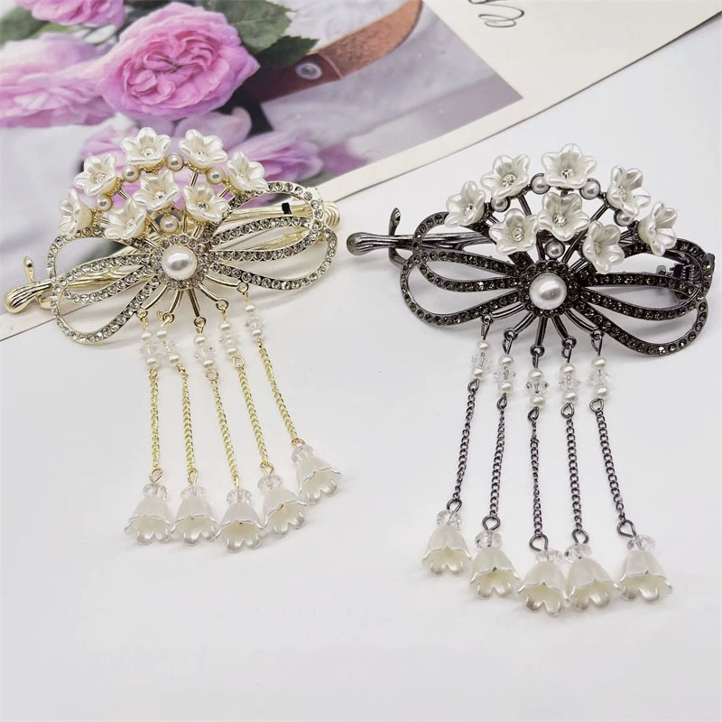 Pilsan Play Car with bow with tassels, ponytail from pearl, hairgrip, 2023 collection, orchid, wholesale