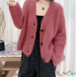 【爆款现货】2025秋冬新款时尚修身休闲百搭羊毛外套玫瑰粉