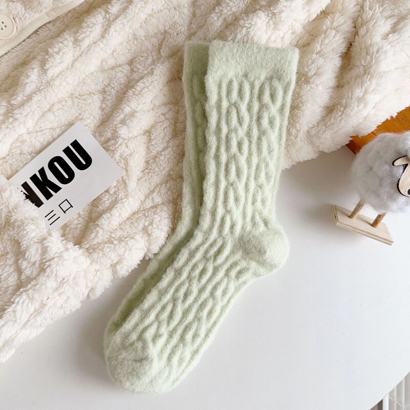 麻花オーストラリアの子供の秋冬のぬいぐるみとベルベットの厚い保温サンゴの家庭睡眠床のストッキング|undefined