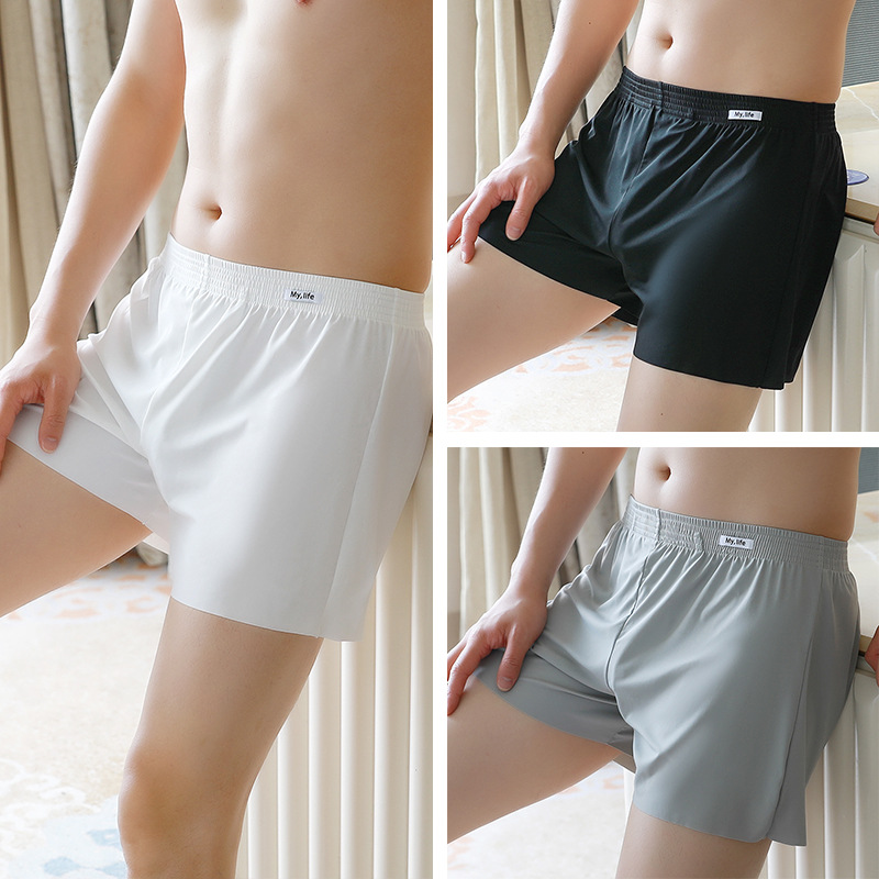 Pantalones de seda de hielo para hombres de alta calidad para hombres, pantalones de ángulo plano para hombres, pantalones cortos de ángulo plano para hombres