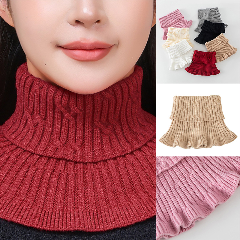 Europe and the United States Hot-selling high quality Autumn and Winter Fake Collar Women's All-match Knitted Scarf Sweater Turtleneck Cervical Neck Protection Warm Collar