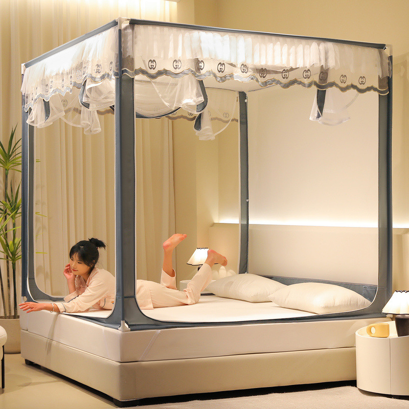 2024 nuevo dormitorio, hogar, palacio, alta calidad, cifrado suave, hilo de cuenta, mosquitera con cremallera anti-mosquitos y anti-caída