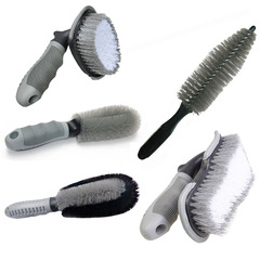 T-shaped tire brush, car curved tire brush, wheel hub brush, steel wheel brush, multiple styles, curved handle car wash brush
