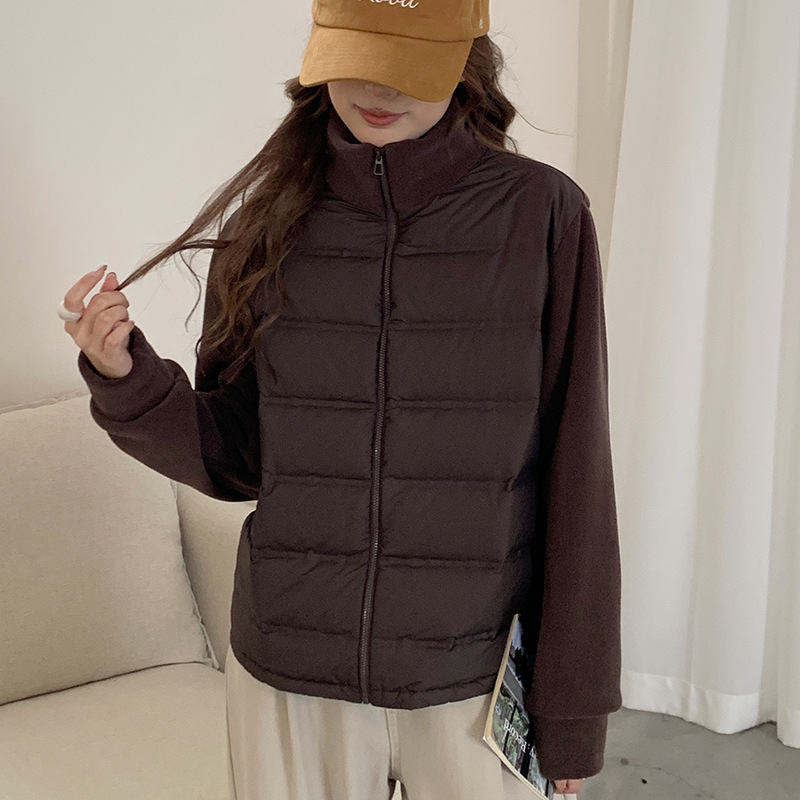 Senjima Autumn and Winter New down Jacket Women's Polar Fleece Duck down Warm Top Versatile Trendyy Zipper Cardigan