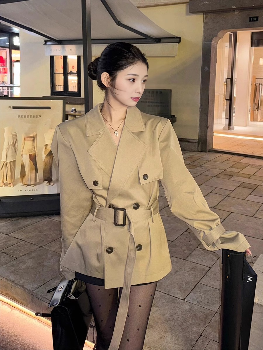 Khaki trench coat