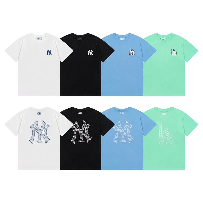 Cross-Border Foreign Trade Trendy Brand Mlb Summer New High-Quality Pure Cotton Round-Neck Short-Sleeved Loose Sports Casual Men's and Women's T-Shirts Cross-Border Foreign Trade Trendy Brand Mlb Summer New High-Quality Pure Cotton Round-Neck Short-Sleeved Loose Sports Casual Men's and Women's T-Shirts