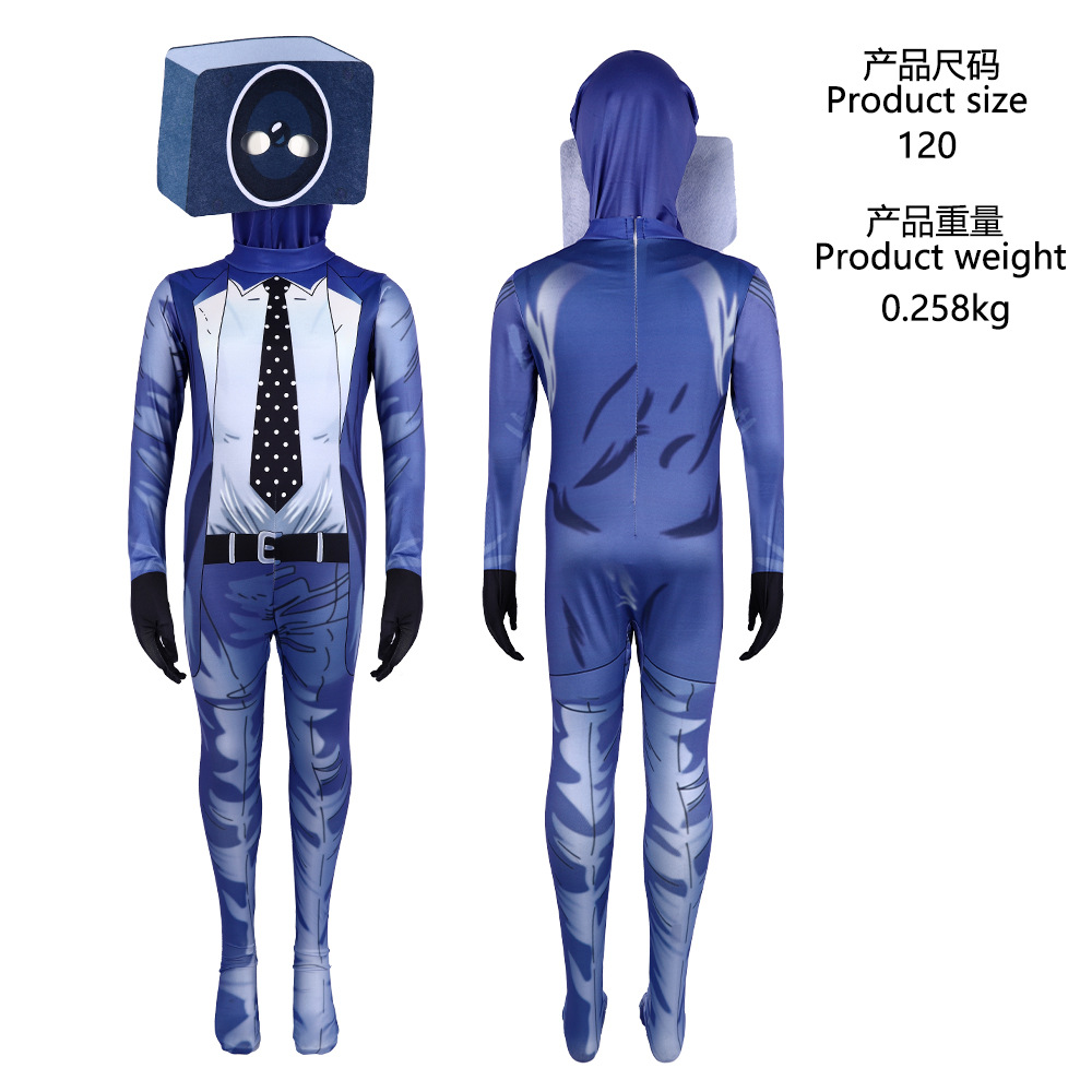 Disfraz de Halloween Skibidi5, mono de cosplay, traje de cosplay para niños, Vigilancia vs. Hombre Inodoro