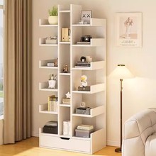 书架落地置物架客厅家用轻奢带抽屉儿童绘本架学生书本架简易书柜