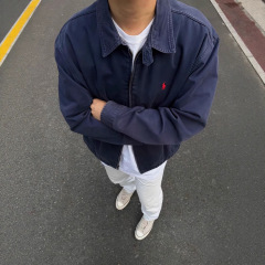 跨境高品质RL拉夫小马没事翻领老干部夹克薄款纯色休闲宽松外套男