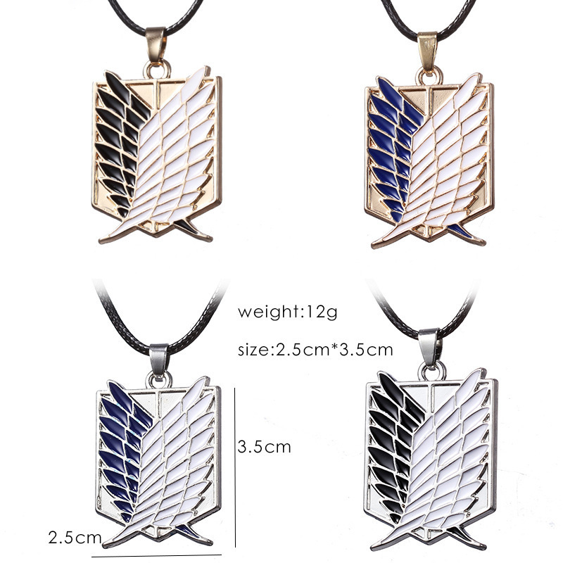 European and American Animation Peripheral Attack on Titan Survey Corps Logo Necklace Wings of Freedom Pendant Jewelry Wholesale